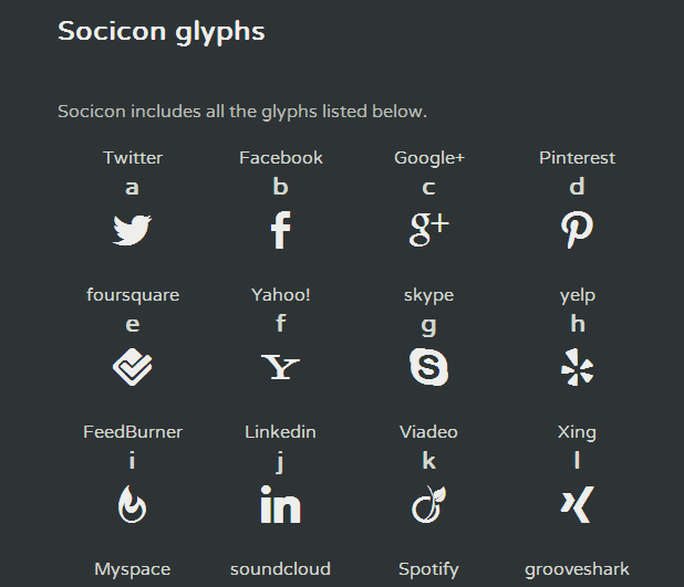 Socicon social icons font